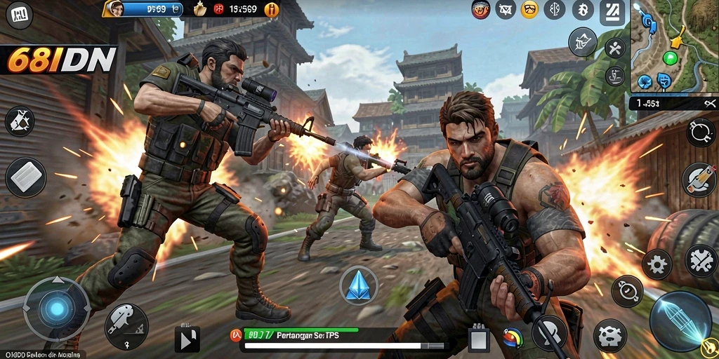 Tampilan gameplay seru 68IDN dalam mode TPS.