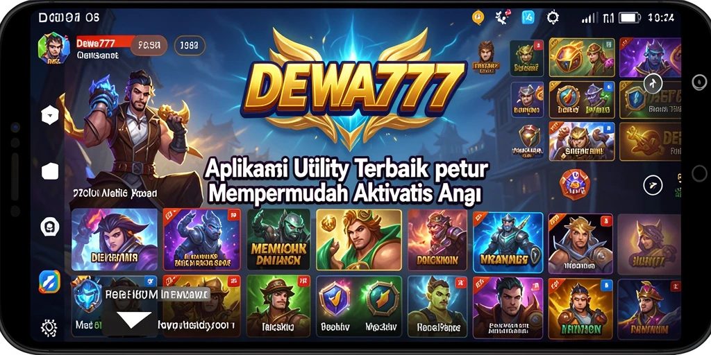Tampilan utama DEWA777 dengan fitur-fitur Utility yang menarik.