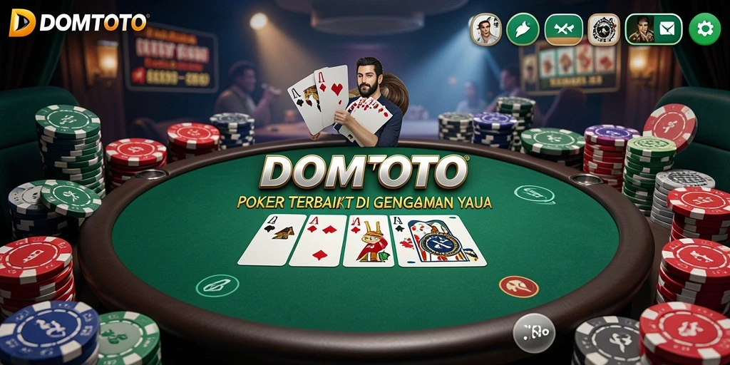 Tampilan gameplay menarik dalam permainan Poker DOMTOTO.