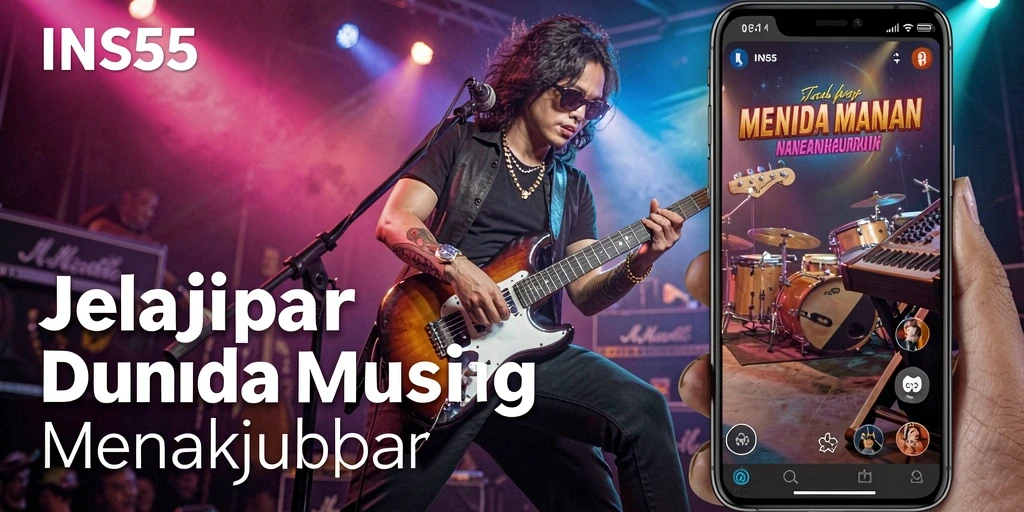 Screenshot gameplay INS55 menunjukkan pemain sedang menikmati permainan musik.