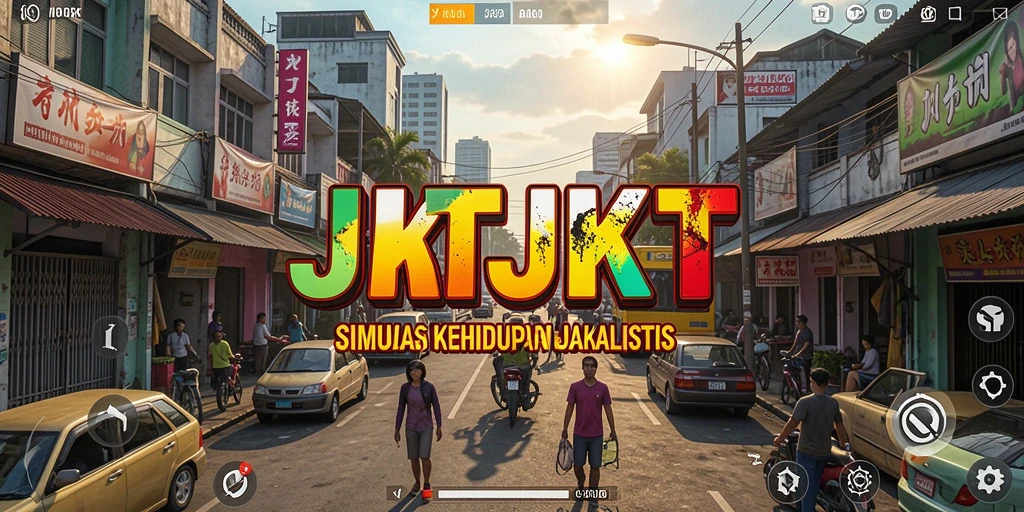 Screenshot gameplay JKTJKT Menampilkan aktivitas sehari-hari di Jakarta.