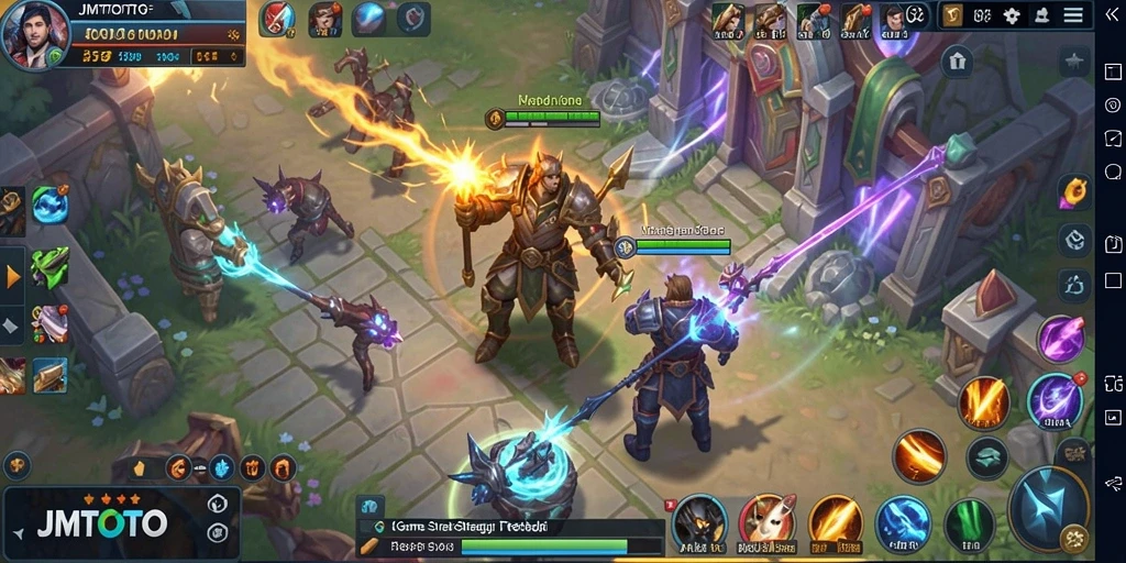 Screenshot JMTOTO menunjukkan aksi seru dalam gameplay SLG.