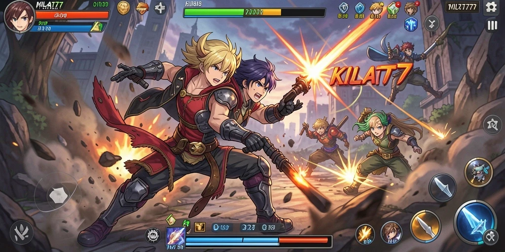 Tampilan gameplay di KILAT77 dengan karakter Anime yang dinamis.