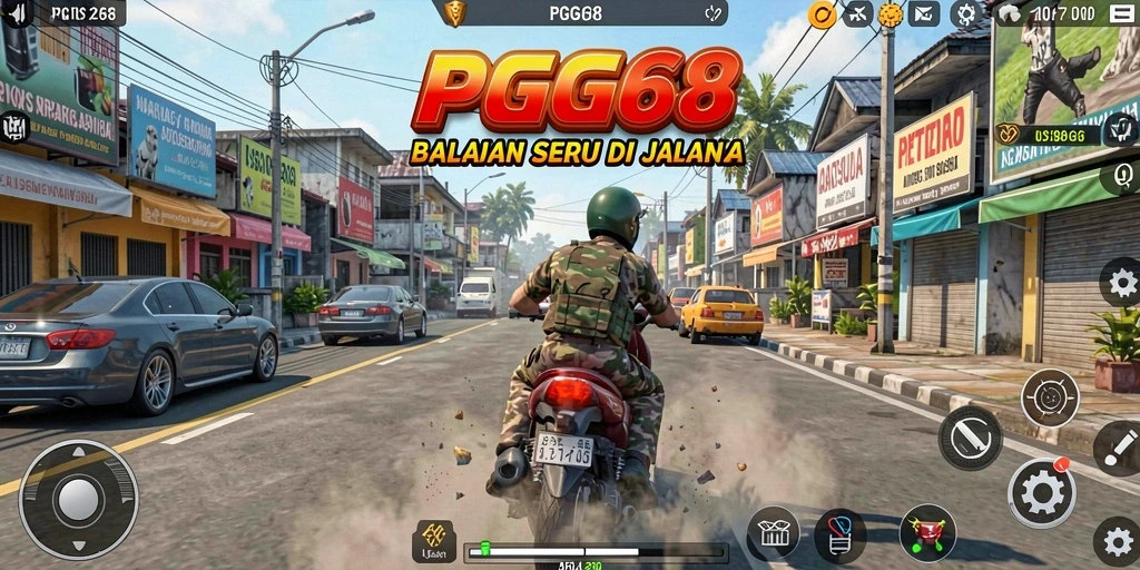 Tampilan gameplay PGG68 saat balapan seru.