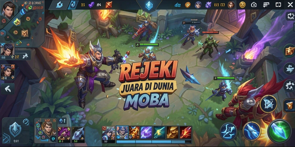 Tampilan gameplay seru di dalam REJEKI yang penuh strategi.