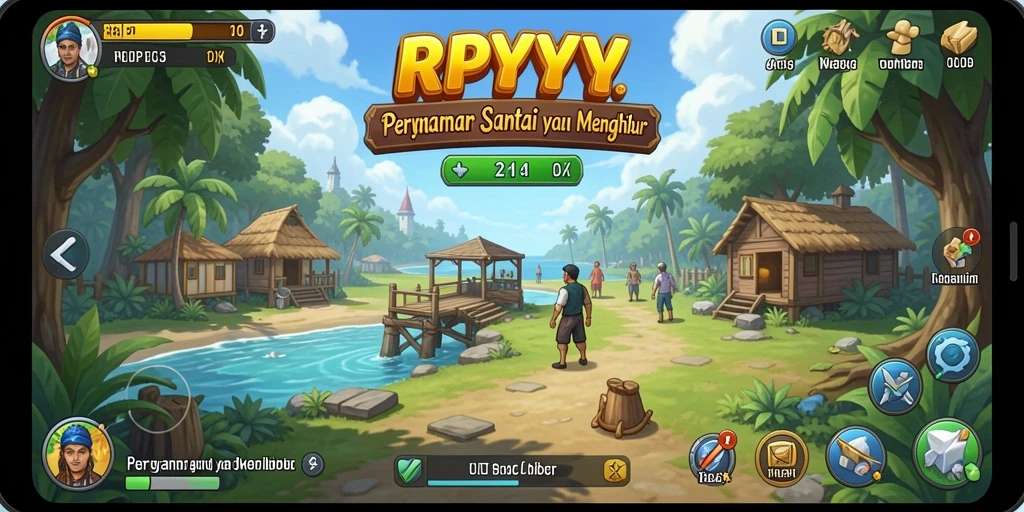 Screenshot RPYYY menampilkan karakter lucu dalam aksi santai.