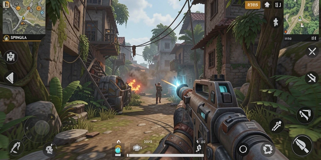 Menampilkan aksi seru dalam gameplay SPINGILA yang menegangkan.