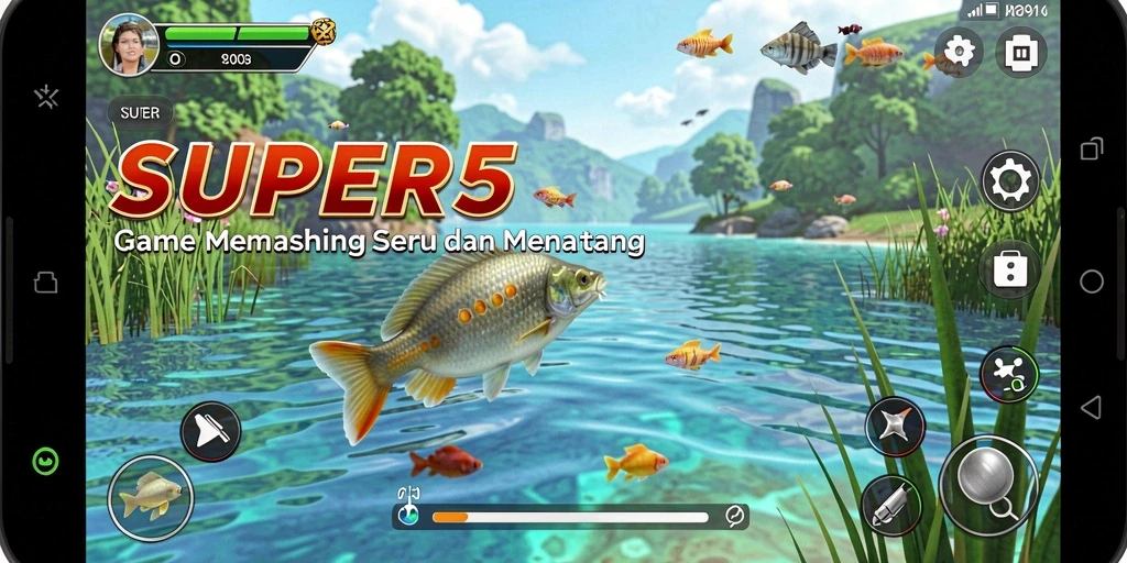Tangkapan ikan yang hebat dalam gameplay SUPER5.