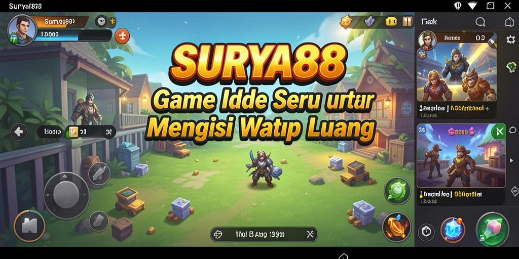 Tampilan gameplay SURYA88 dengan karakter dan sumber daya yang berlimpah.