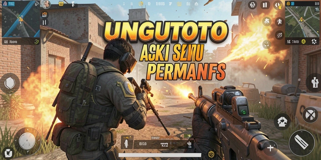 Screenshot gameplay UNGUTOTO yang menunjukkan aksi tembak-menembak yang intens.