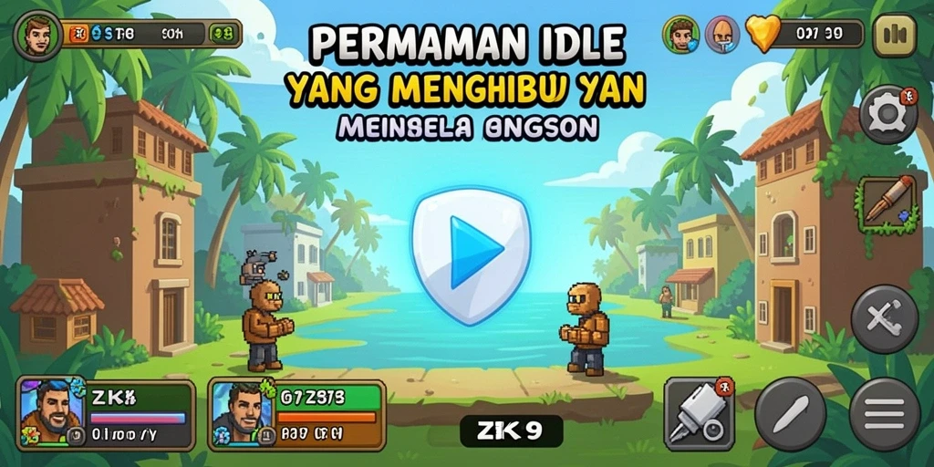 Tampilan gameplay ZK9 yang menarik dengan karakter dan elemen Idle.