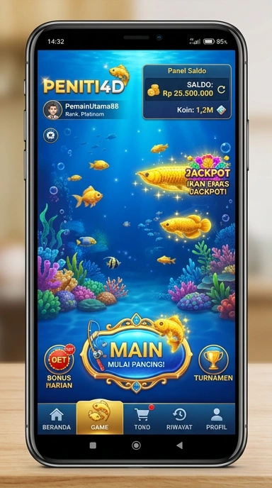 Tangkapan layar aplikasi peniti4d menunjukkan navigasi yang mudah.